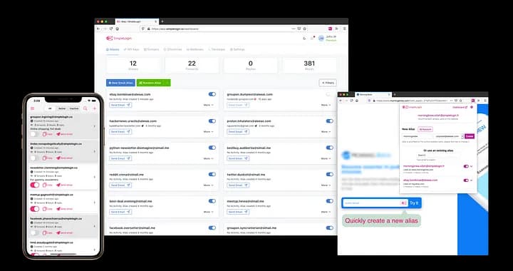 Créez des centaines d'adresse courriel avec SimpleLogin