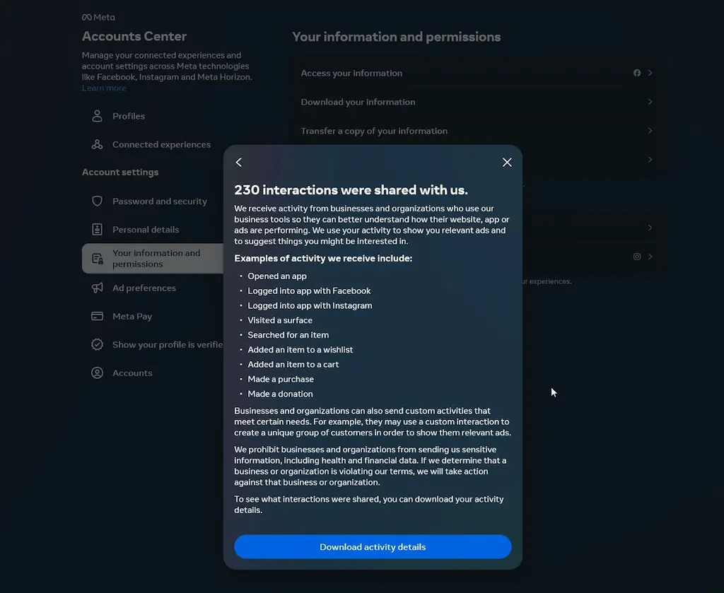 Intéraction entre Facebook et les autres applications